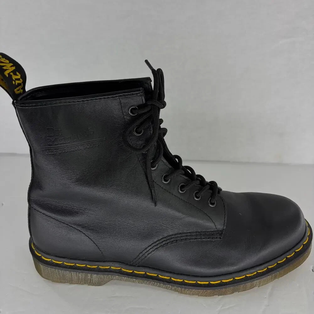 Dr. Martens 1460 Black Leather 8-Eye Boots Men's 12 AirWair Bouncing Soles